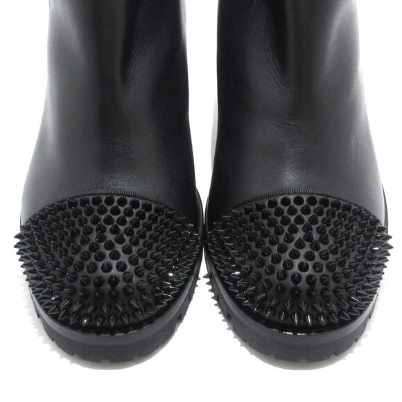 CHRISTIAN LOUBOUTIN OLIVIA SNOW Black Leather - Women's Boots 845-072125 - Picture 5 of 9